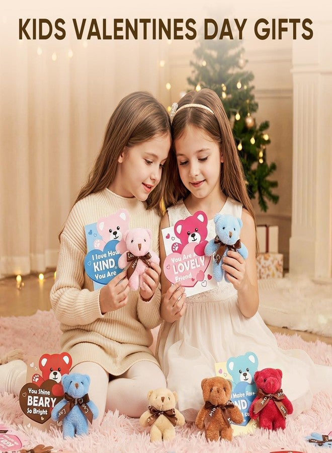 Sofier Valentines Day Gifts for Kids 27 Packs Bears Card with Mini Animal Toys & Keychains Plush Toy Party Favors for Boys Girls Classroom School Exchange - Image 5